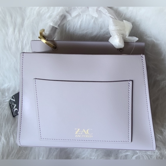 ZAC ZAC Posen Leather Earthette Small Double Compartment Satchel Color Lilac - Picture 5 of 8